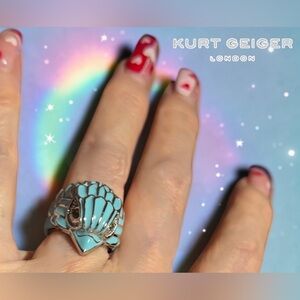 Kurt Geiger London Size 7 Blue Enamel Eagle Ring BRAND NEW WITH TAG & BOX!
